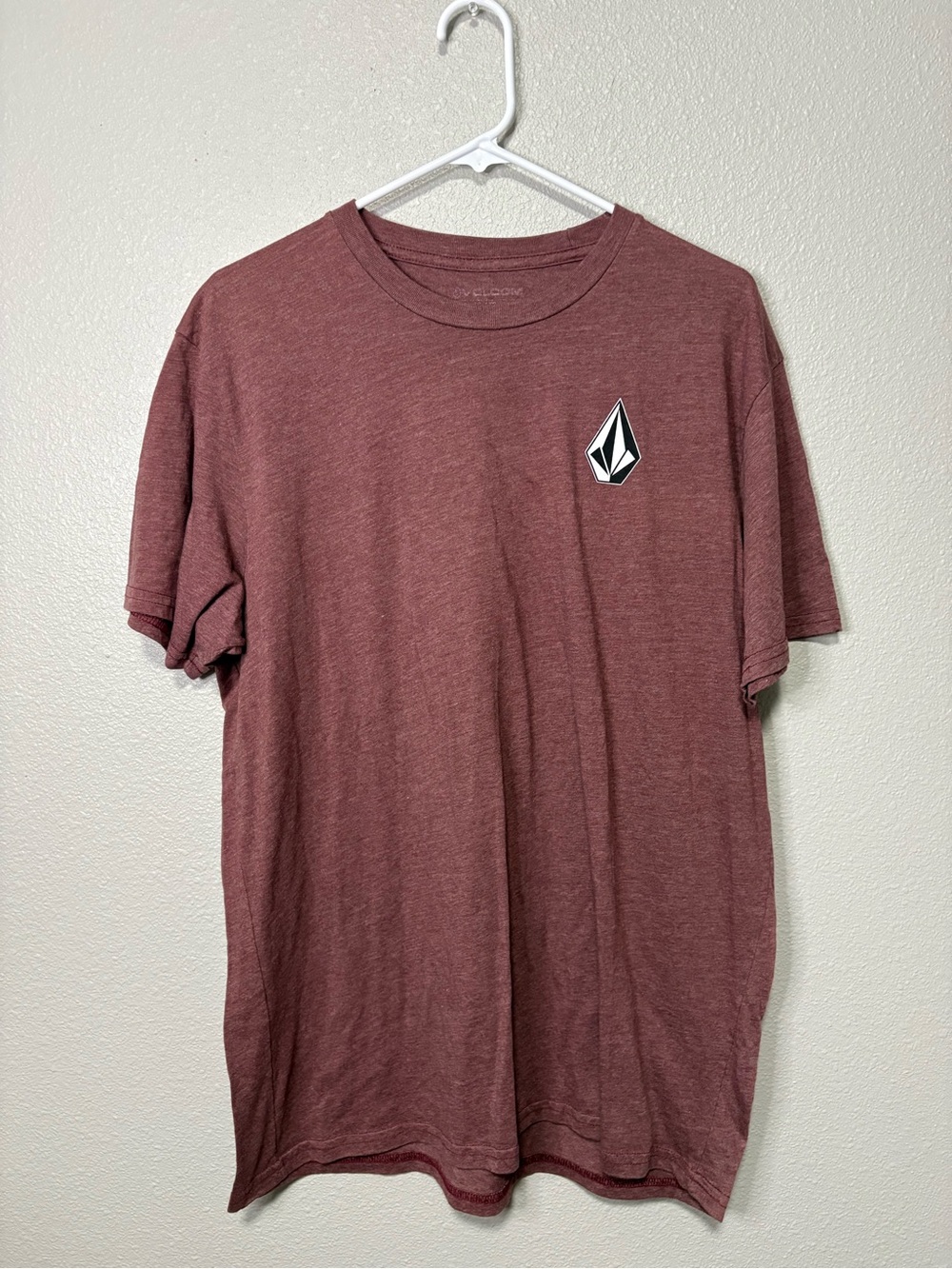 Volcom Stone Logo Graphic T-Shirt Men’s XL Heather Burgundy Short Sleeve